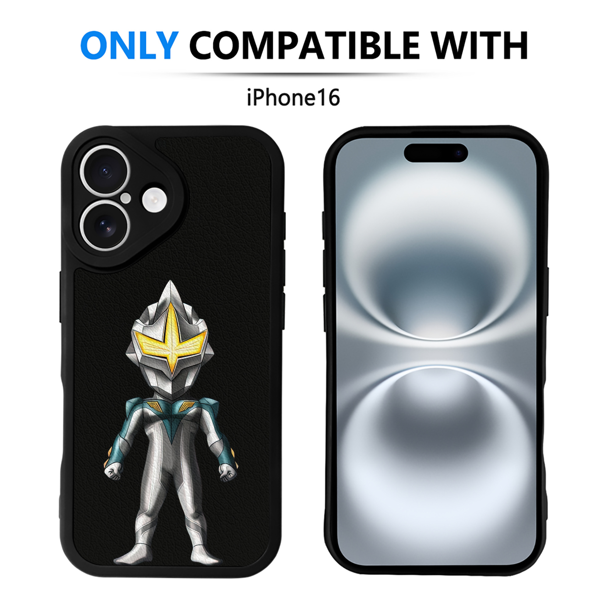 （画像用） ウルトラマン Ultraman 【iPhone 16シリーズ対応】シリコンスマホケース（レザー調） 材質：シリコン